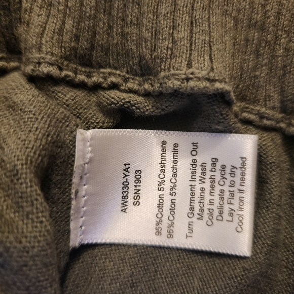 ATM Green Snakeskin Sweater Jungle Combo Size XS/P V-Neck Cotton/Cashmere Blend - Picture 8 of 10